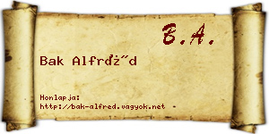 Bak Alfréd névjegykártya